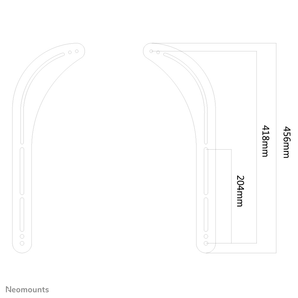 NEOMOUNTS NS-SB100 Soundbar Mount VESA 200x100-600x400mm höhenverstellbar dreh-schwenk-kippbar schwarz