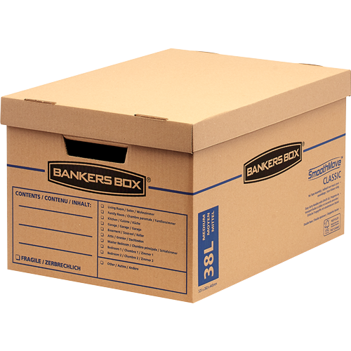 Bankers Box Umzugskartons SmoothMove Umzugsbox 47,0 x 33,5 x 27,0 cm, 10 St.