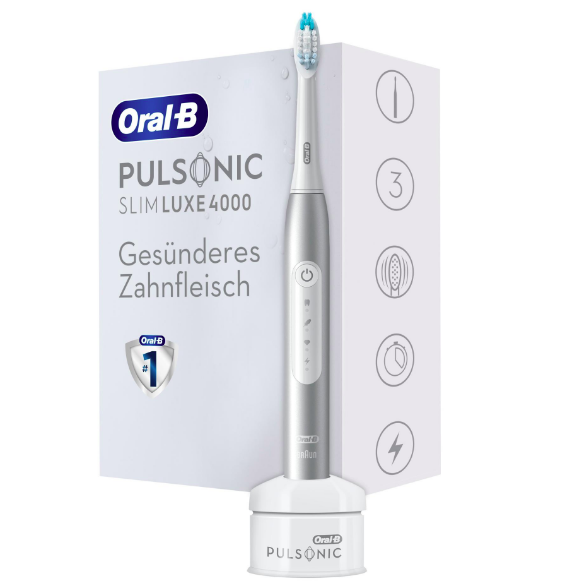 Braun Oral-B Pulsonic Slim Luxe 4000 Elektrische Schallzahnbürste, platin