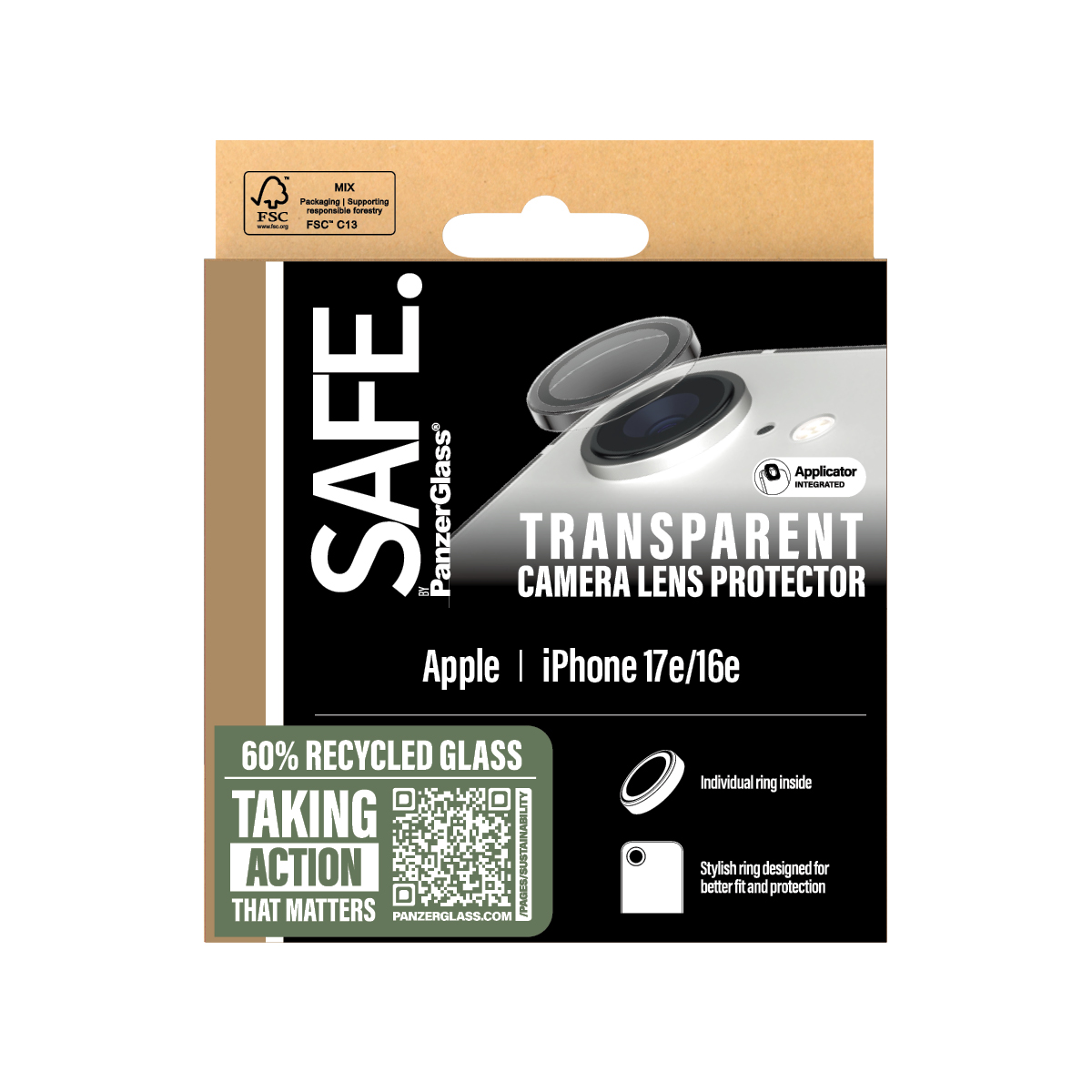 SAFE BY PANZERGLASS CAMERA LENS PROTECTOR TRANSPARENT IPHONE SE