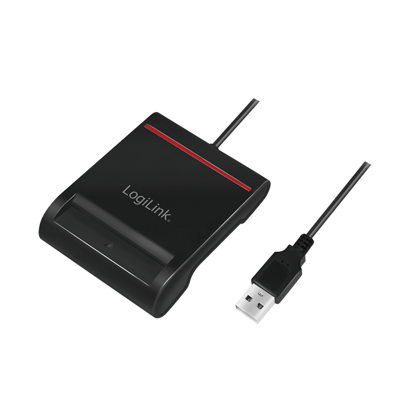 Logilink USB 2.0-Kartenleser, für Smart-ID, schwarz