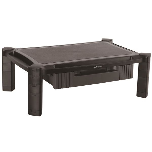 STARTECH.COM Adjustable Monitor Riser - Large - Drawer - Monitors up to 32in- Adjustable Height - Desk Monitor Stand