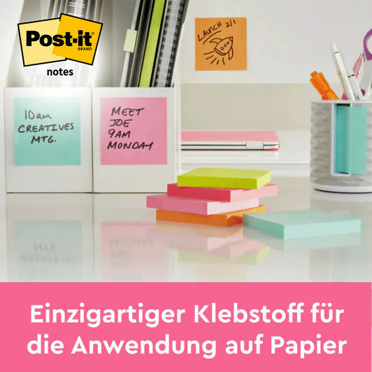 Post-it® Poptimistic Collection Haftnotizen farbsortiert, 6 Blöcke
