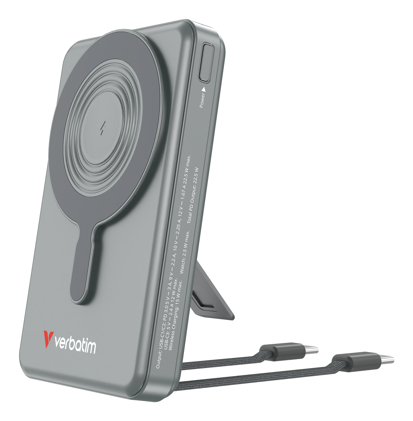Verbatim Charge´n´Go Power Bank 2C & Display 10000mAh grey