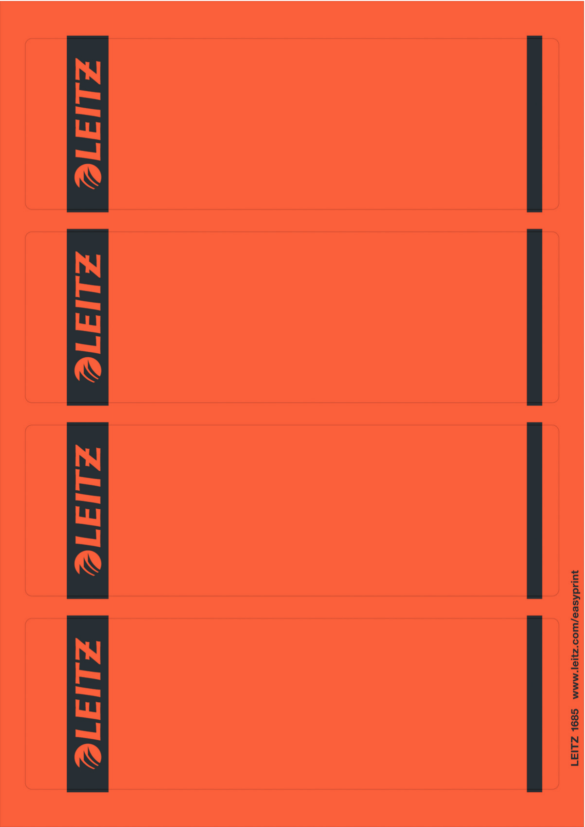 LEITZ Ordneretiketten 1685/2-25 rot, 100 St.