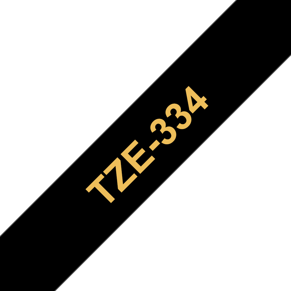 brother Schriftband TZe-334 TZE334, 12 mm, gold auf schwarz, 1 St.
