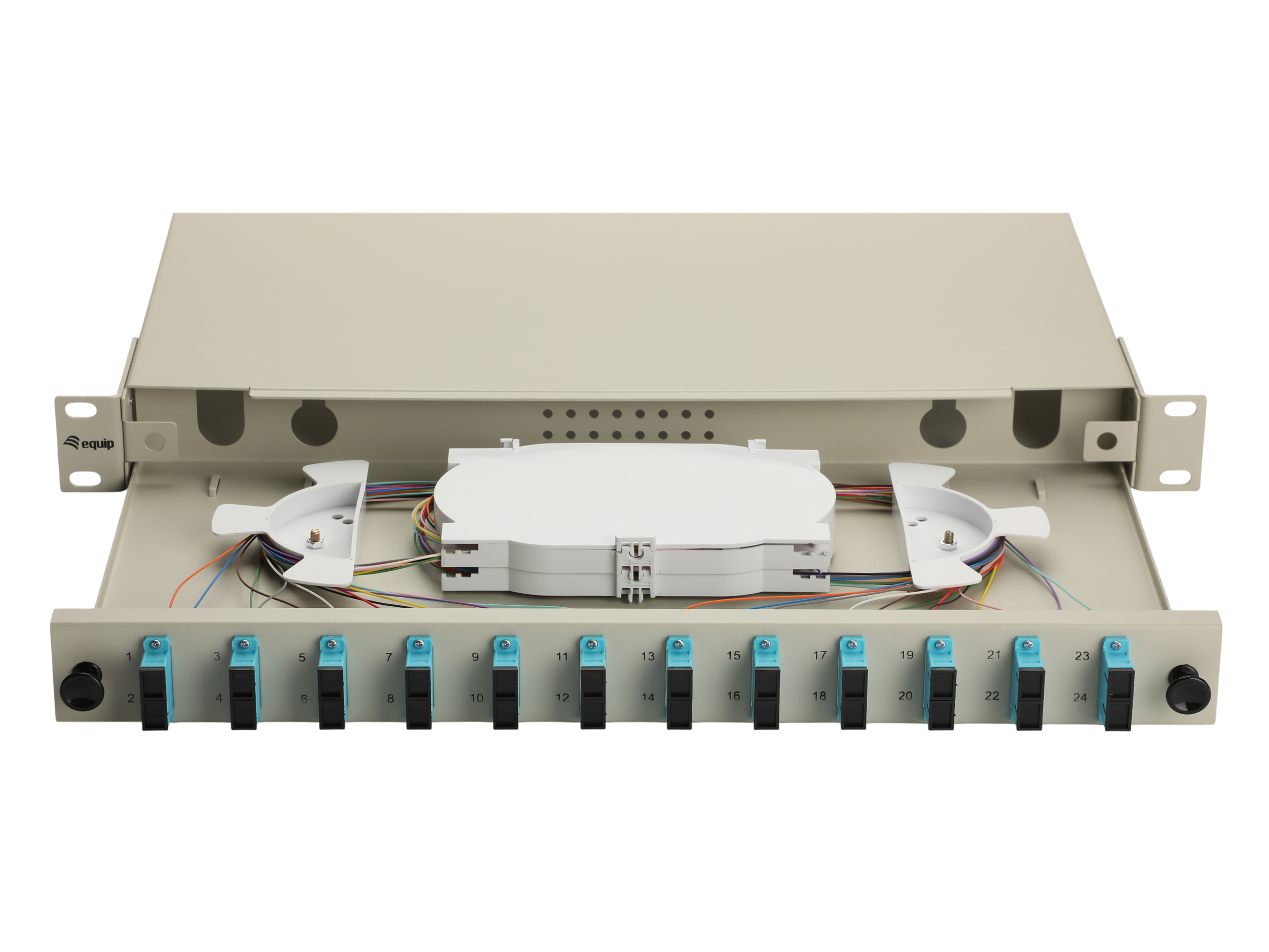 Equip LWL-Spleißkasten 12-Port SC-Duplex OM3 1U komplett gr