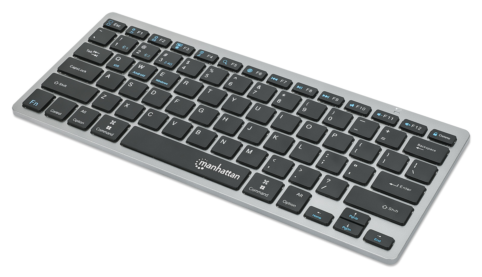 MANHATTAN Slim Funktastatur anthrazit Bluetooth 3.0/2.4GHz