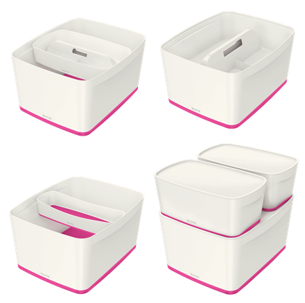 LEITZ MyBox Aufbewahrungsbox 18,0 l perlweiß/pink 38,5 x 31,8 x 19,8 cm, 1 St.