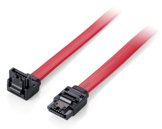 Equip SATA-Kabel 7-Pin->7-Pin abgewink. 6Gbps 0.50m rot PVC Polybeutel