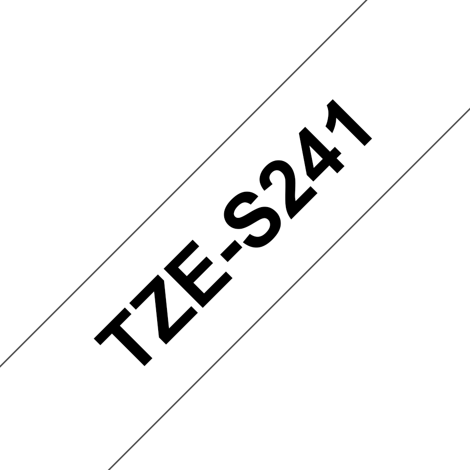TZE-S241 LAMINATED TAPE M 8M 8M BLACK ON WHITE EXTRA-STRONG