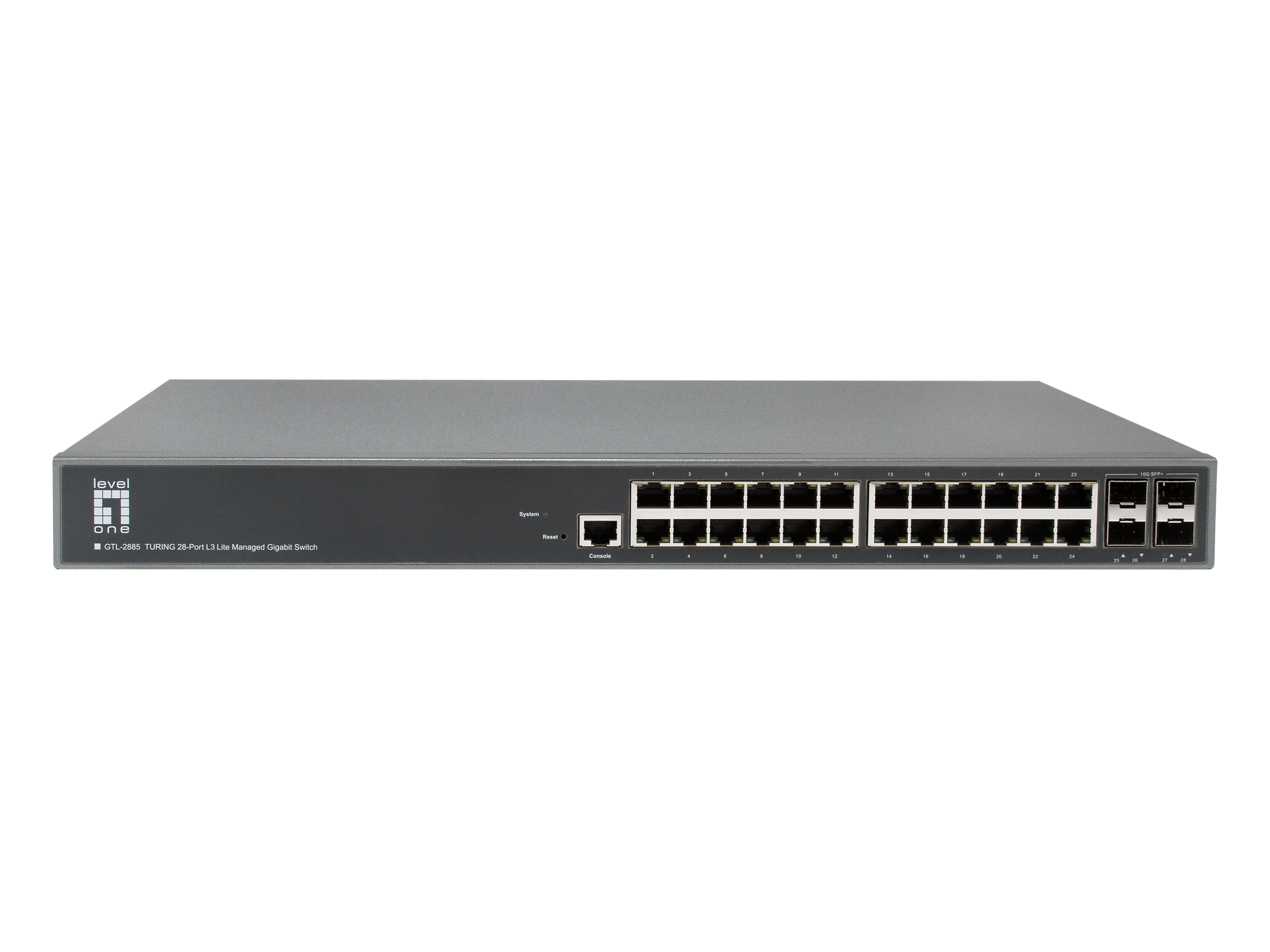 LevelOne Switch 24xGE/4x10GSFP+ TURING 19 Managed L3
