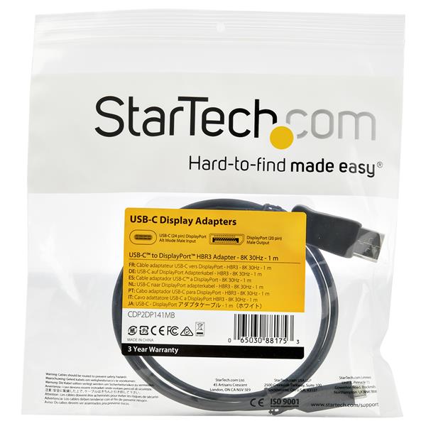 StarTech.com USB-C auf DisplayPort 1.4 Kabel 1 m