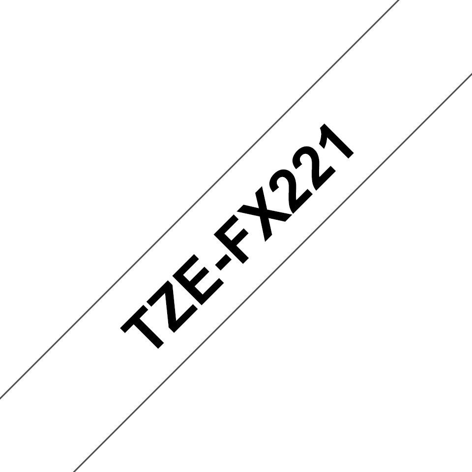 TZE-FX221 LAMINATED TAPE 9 MM BLACK ON WHITE / FLEXI-TAPES