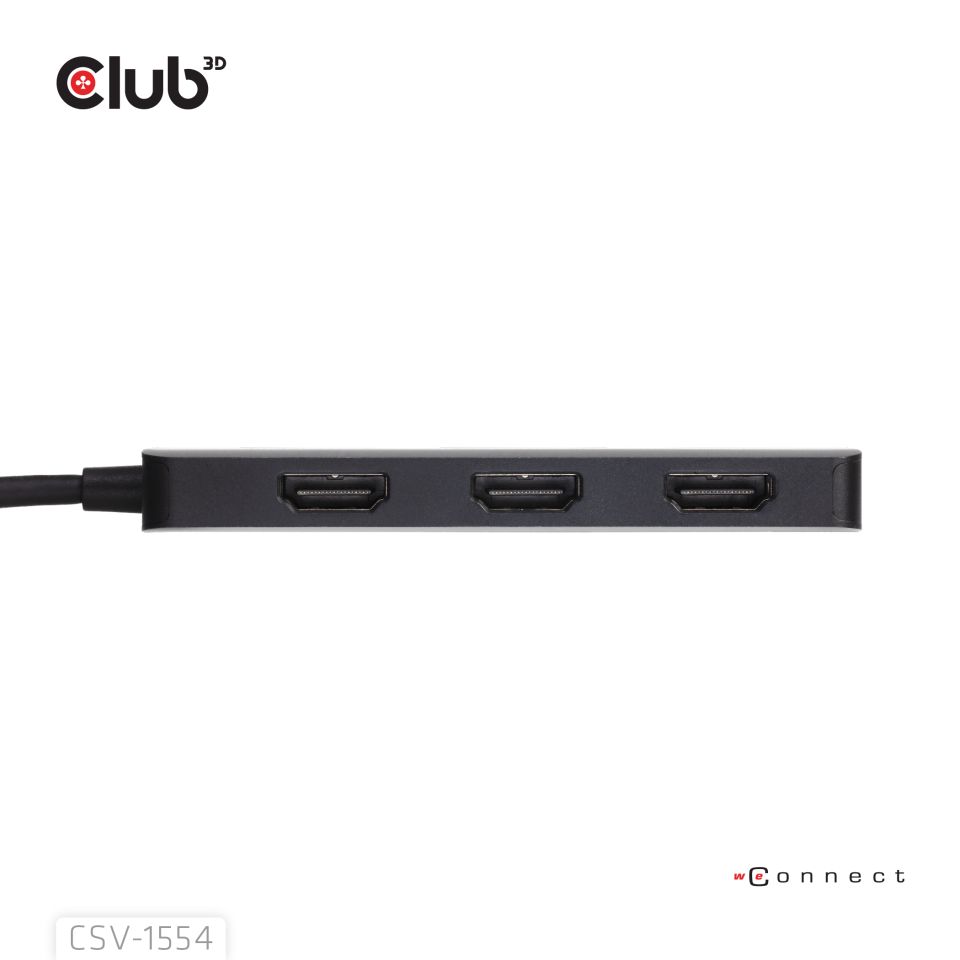 Club3D MST-Hub USB 3.2 Typ C > 3x HDMI 4K60Hz St/Bu retail