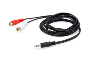 Equip Audiokabel 3.5mm->2xRCA St/Bu 2.50m schwarz Polybeutel