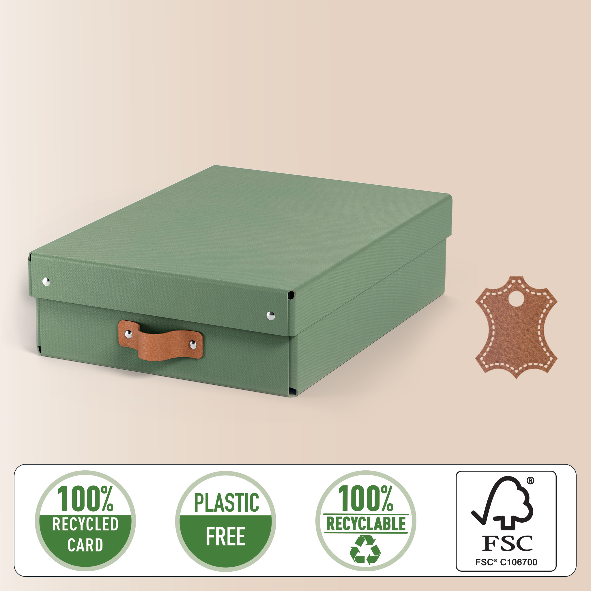 LEITZ Puro Aufbewahrungsboxen 8,0 l grün 27,0 x 37,0 x 10,0 cm, 2 St.