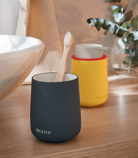 LEITZ Stiftehalter Cosy grau Keramik 8,7 x 8,7 x 10,8 cm