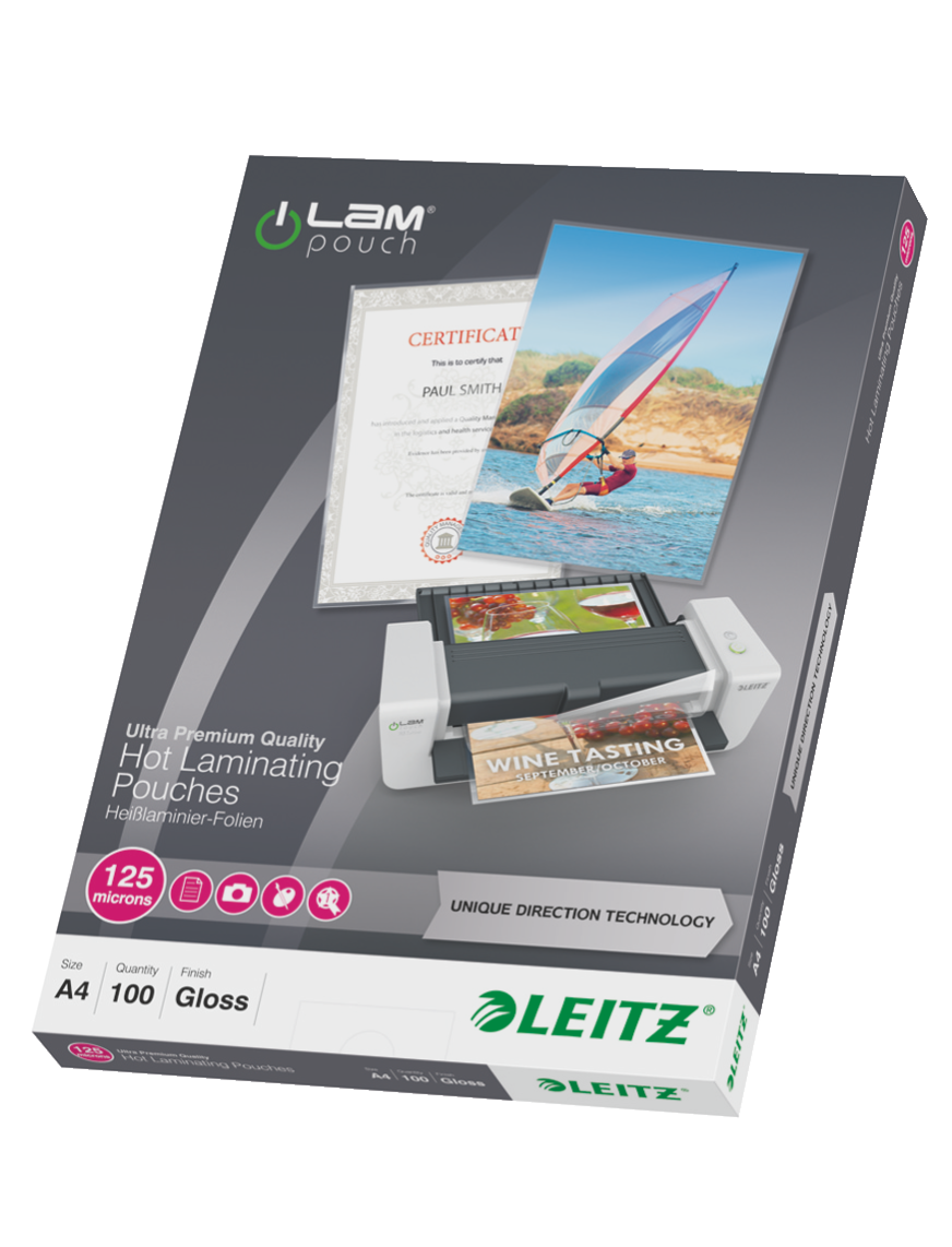 LEITZ Laminierfolien UDT glänzend für A4 125 micron, 100 St.