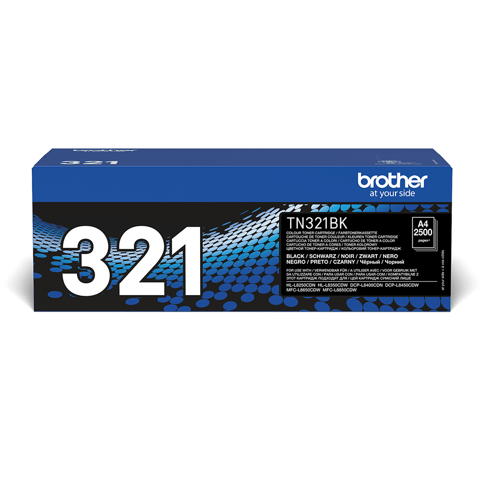 TN-321BK TONER CARTRIDGE BLACK F/ HL-L8250CDN 2500PGS