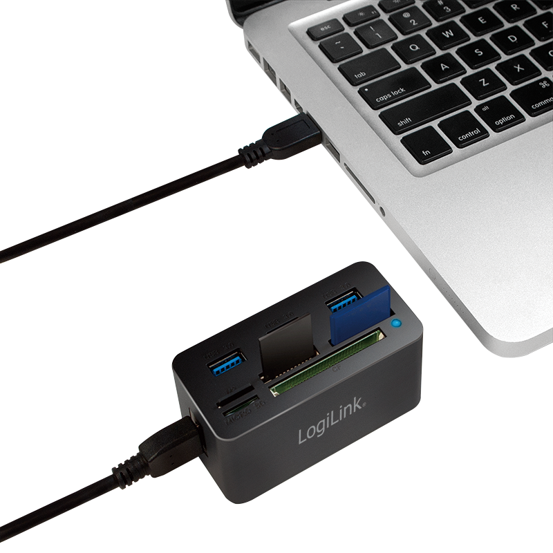LogiLink USB 3.0-Hub mit AIO-Kartenleser - CR0042