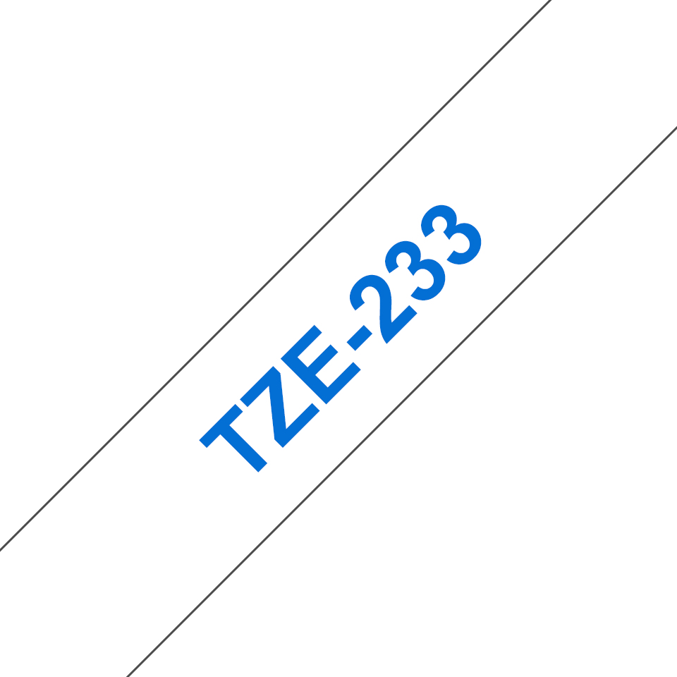 TZE-233 LAMINATED TAPE 12MM 8M BLUE ON WHITE