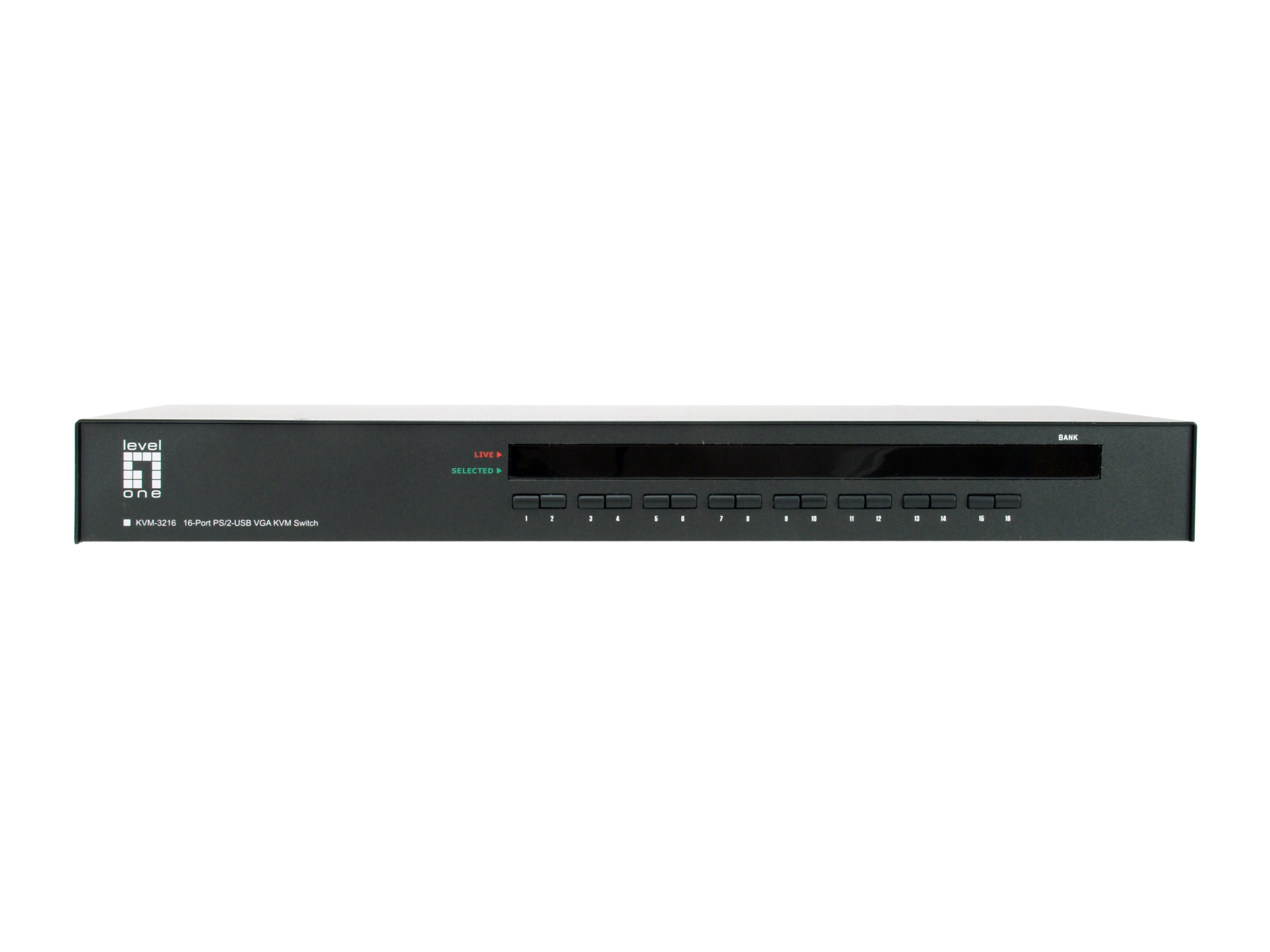 LevelOne KVM Switch 16-Port VGAx16 USB 1.1x2 PS/2x2 VGA sw