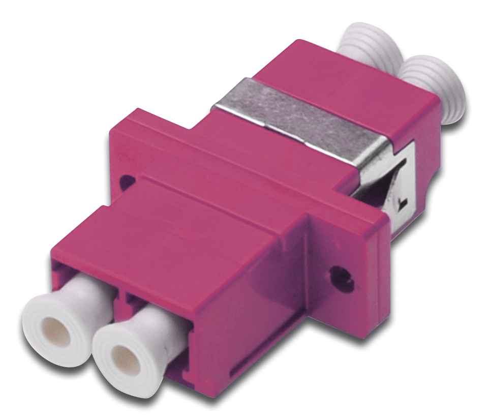 FO COUPLER DUPLEX LC TO LC MM OM4 VIOLET CERAMIC SLEEVE