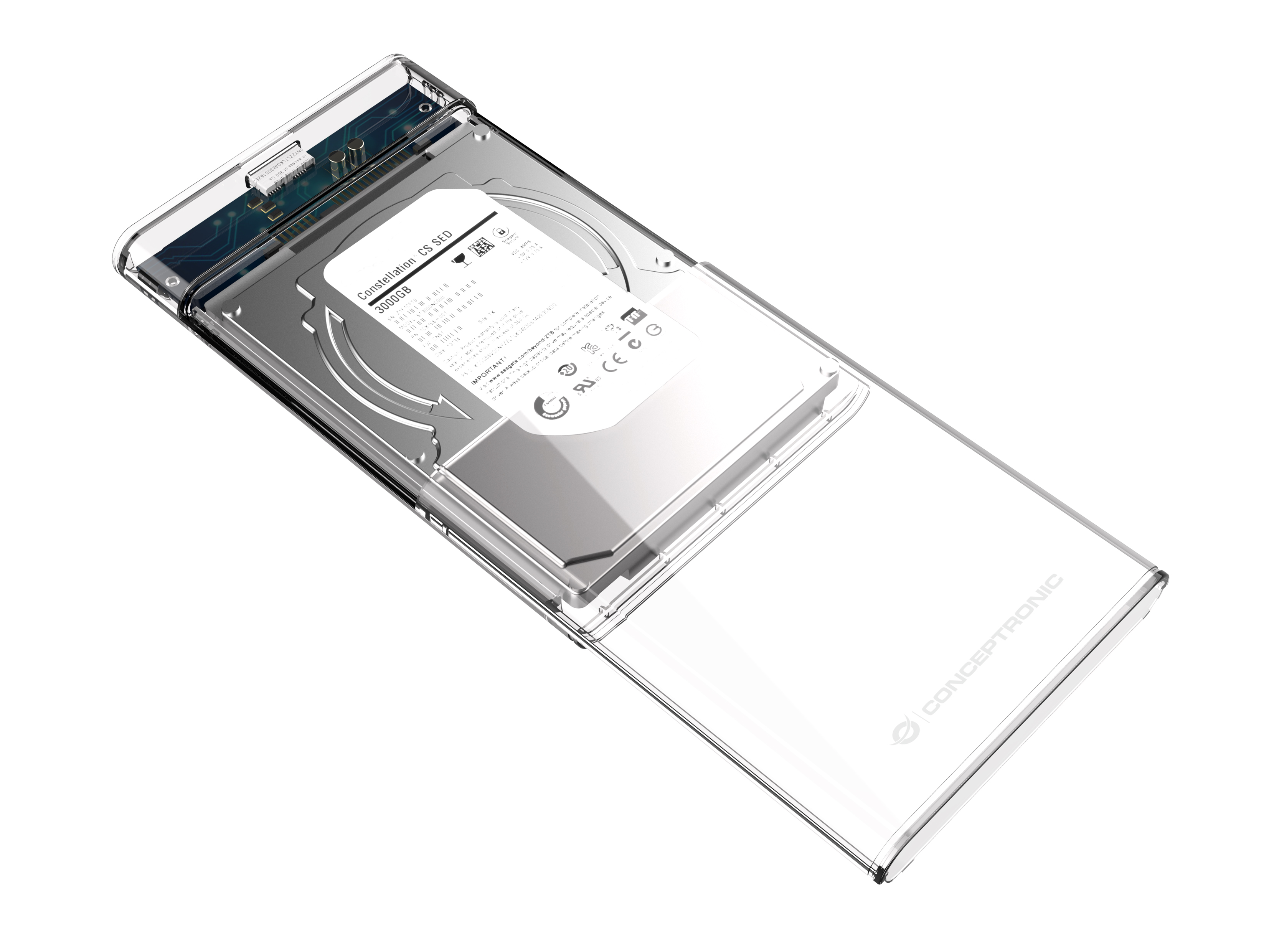 CONCEPTRONIC HDD Gehäuse 2.5SATA HDD/SSD Micro-B 5Gbs tr