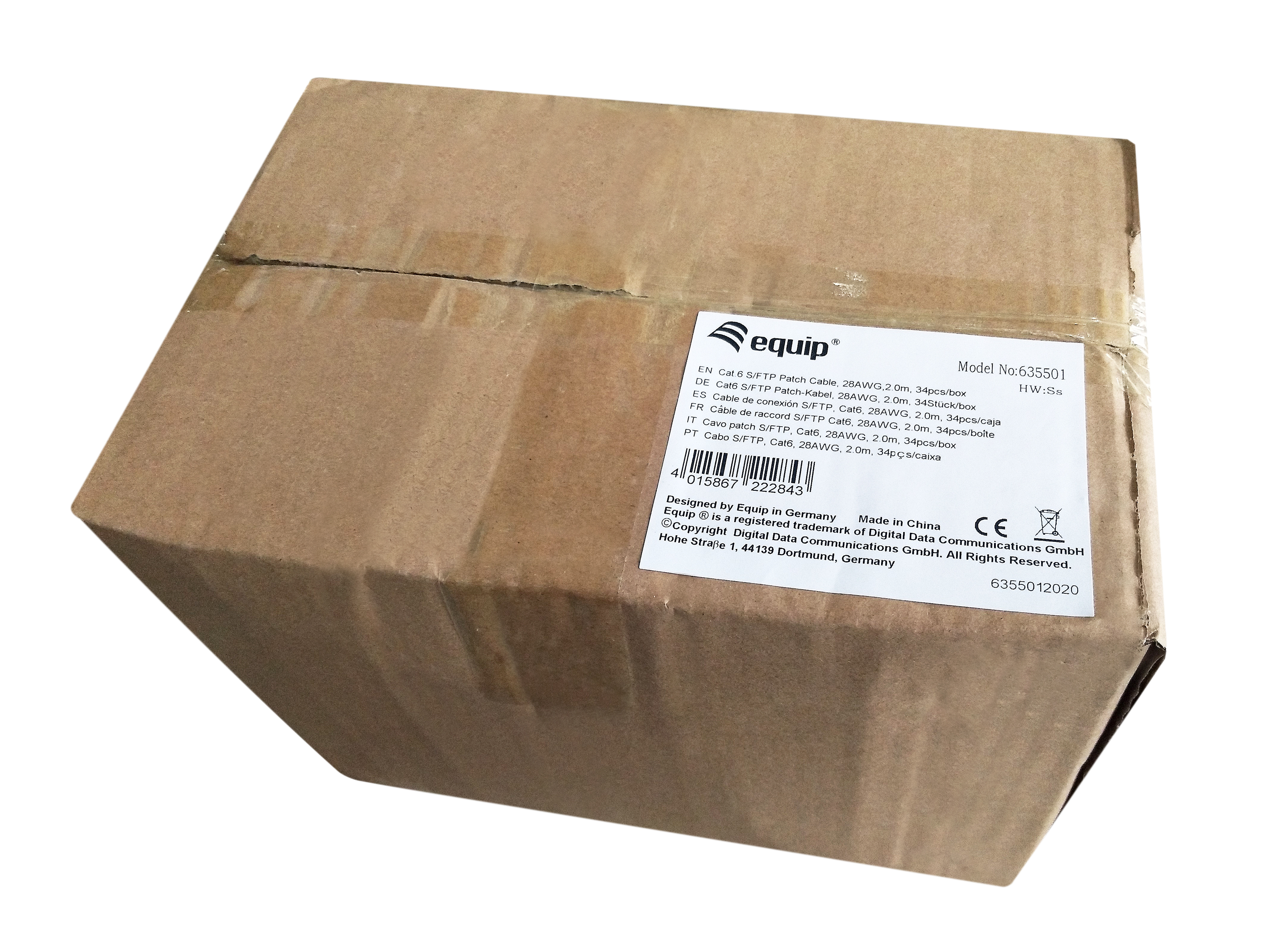 Equip Patchkabel Cat6 34x S/FTP 2xRJ45 2.00m grau LSZH