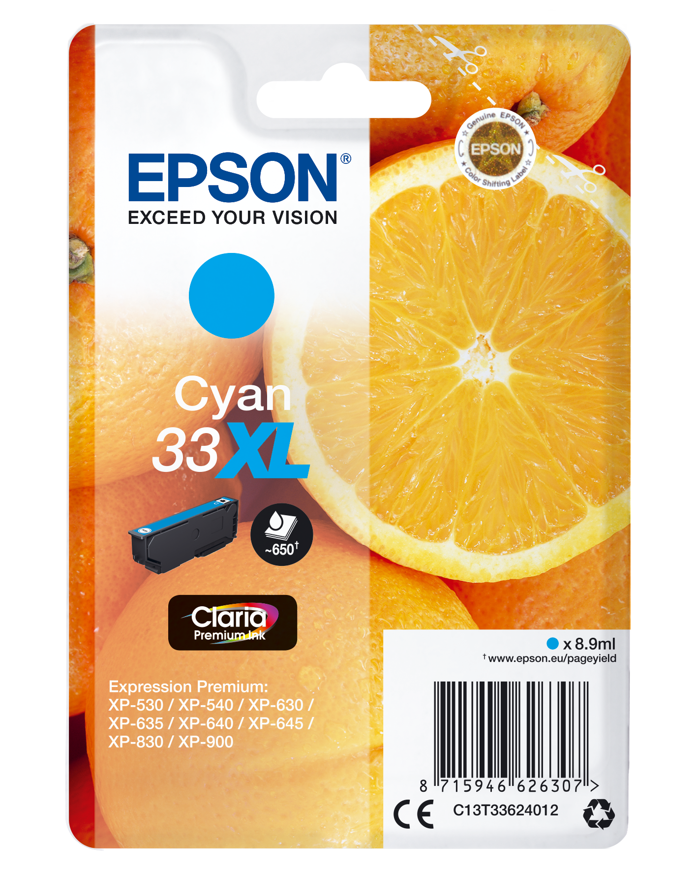 EPSON 33XL / T3362XL (Orangen) cyan Druckerpatrone