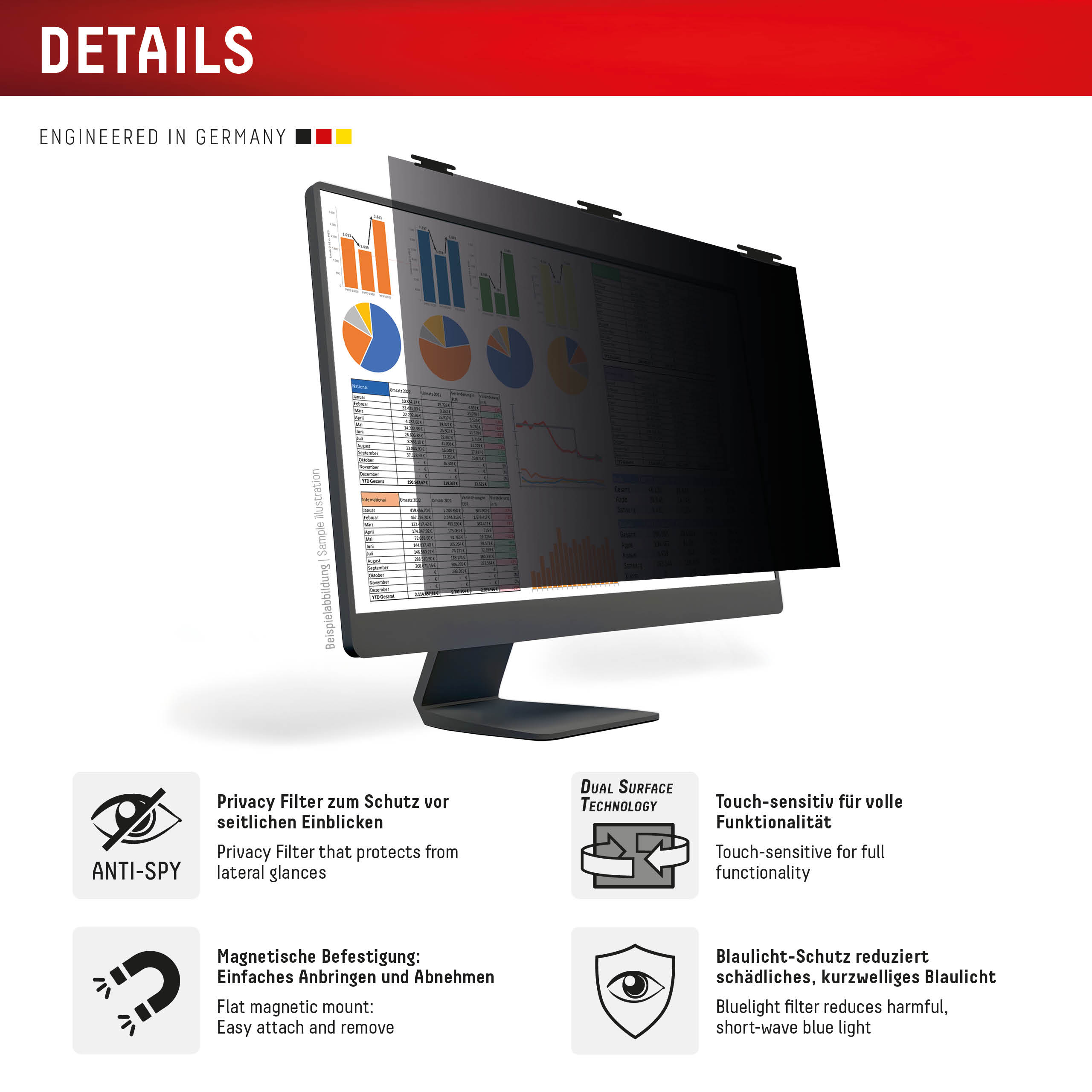 DISPLEX PRIVACY SAFE DESKTOP UNI 22 (16:10)