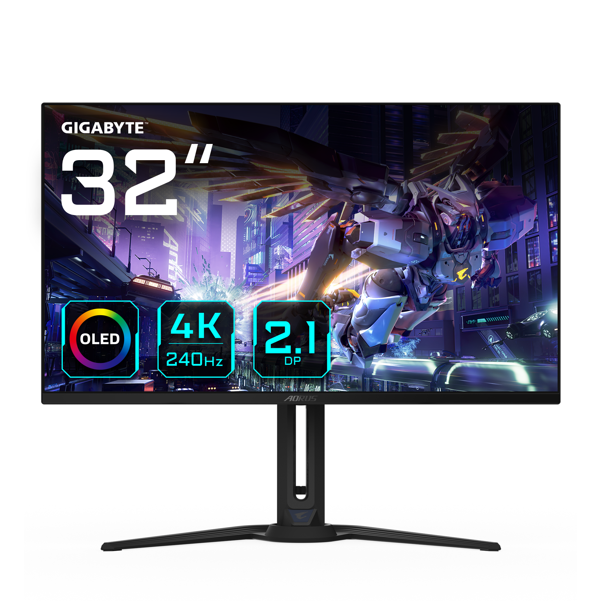 GIGABYTE AORUS FO32U2P 80,01cm 31,5Zoll OLED 3840x2160 UHD 240Hz 250cd/m2 2xHDMI 2.1 1xDP 2.1 1xDP 1x4