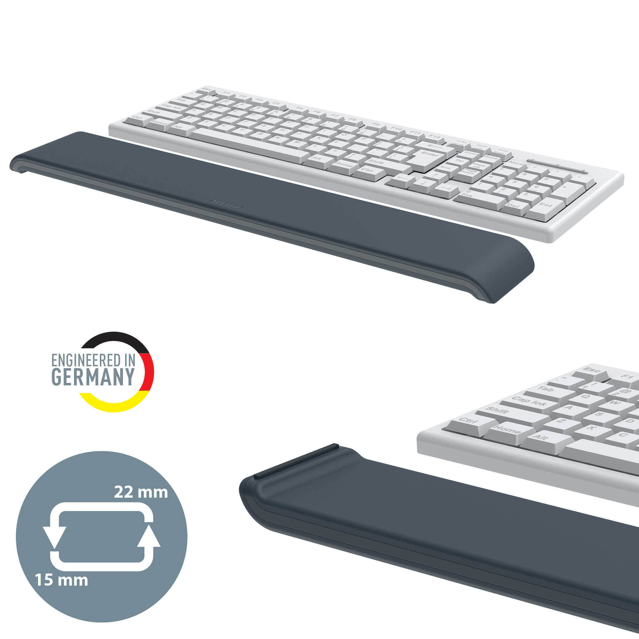 LEITZ Tastatur-Handballenauflage Ergo Cosy dunkelgrau