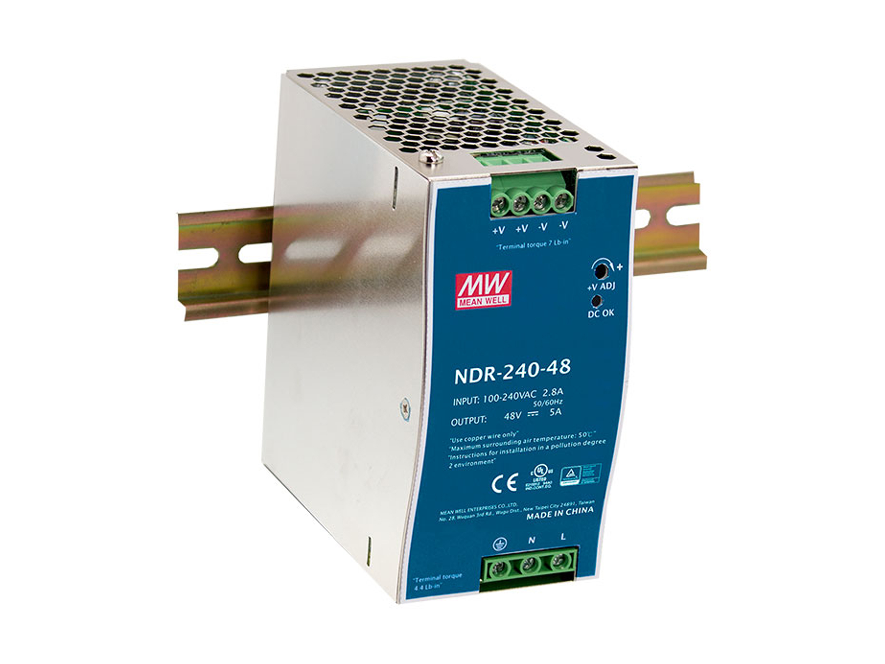 LevelOne Industrie Netzteil 48VDC/240W+DIN-Schiene silber