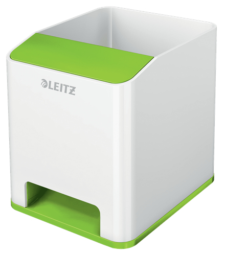 LEITZ Stiftehalter WOW Duo Colour perlweiß/grün Polystyrol 2 Fächer 9,0 x 10,1 x 10,0 cm