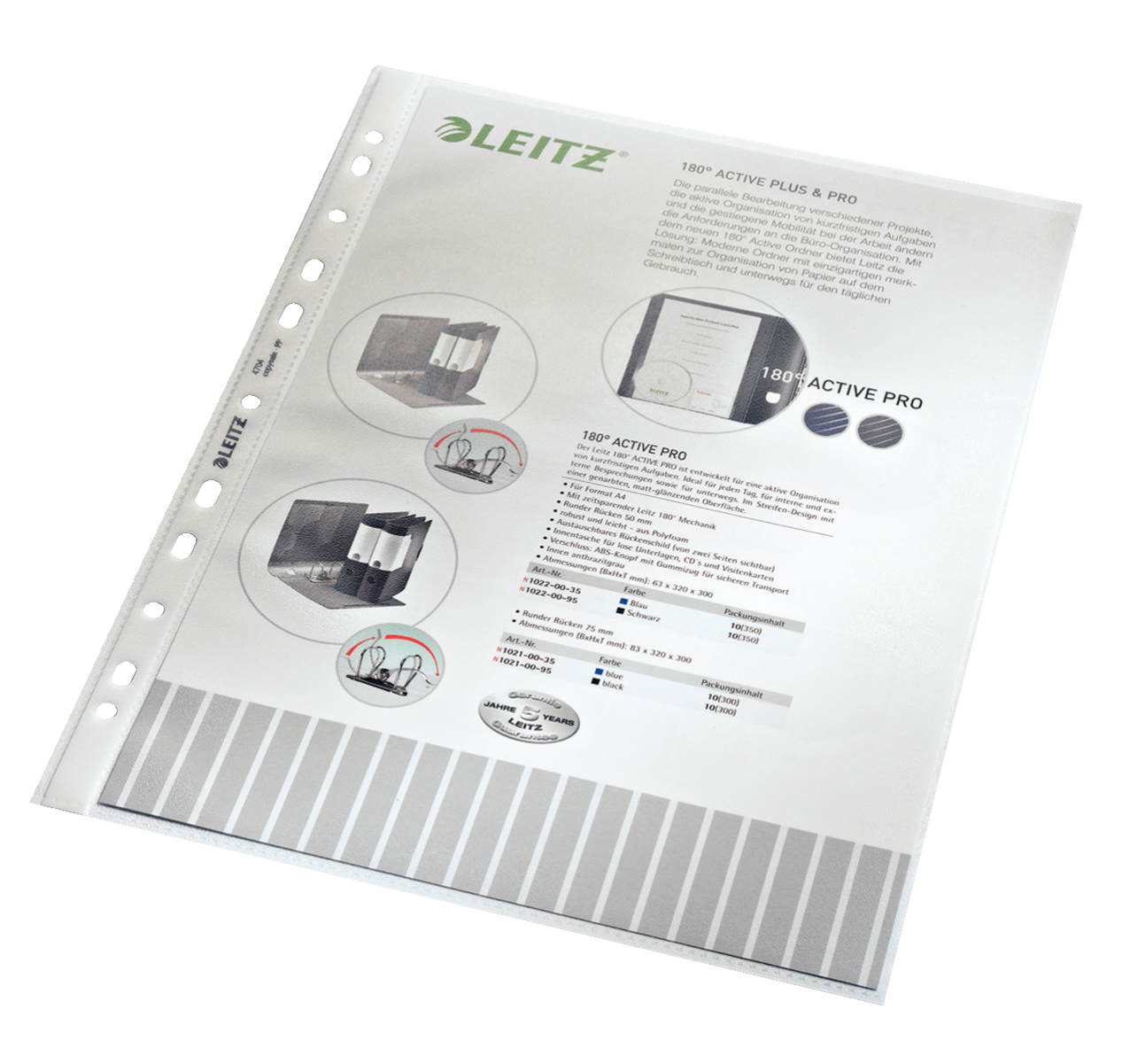 LEITZ Prospekthüllen 4704 DIN A4 transparent genarbt 0,10 mm, 100 St.