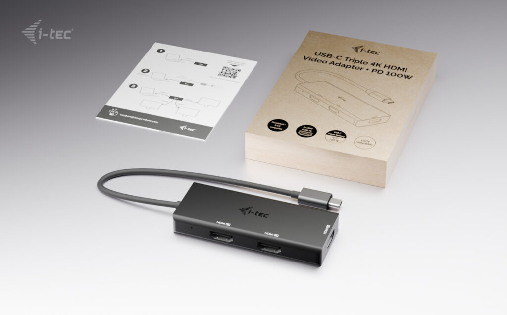 I-TEC USB-C Dual 4K/60Hz single 8K/30Hz HDMI Video Adapter 2x HDMI Port