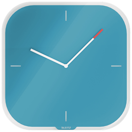 LEITZ Wanduhr Cosy blau Sicherheitsglas 30,0 x 30,0 cm