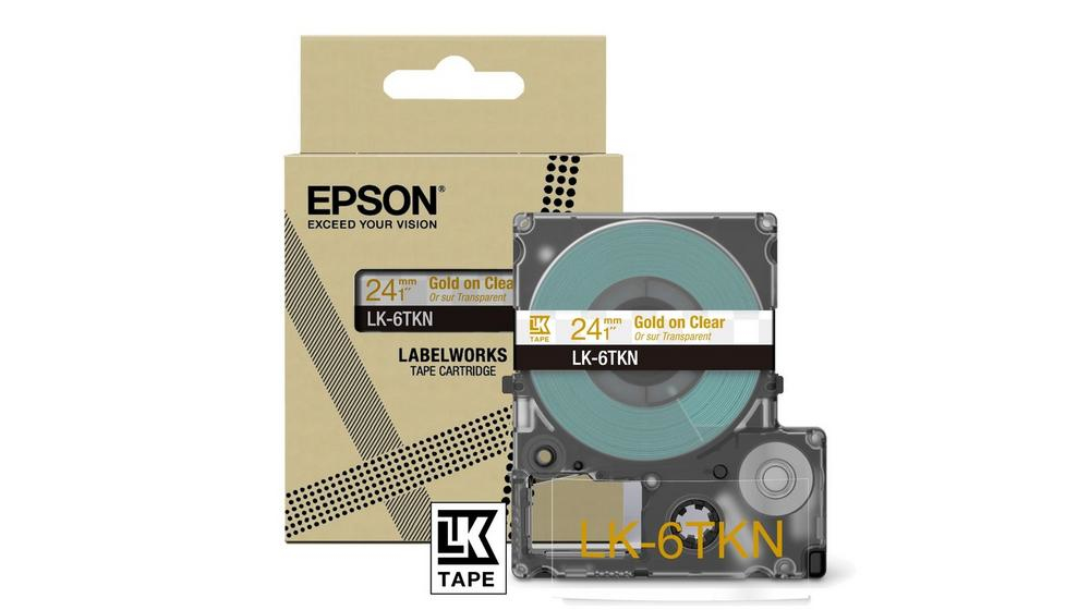 EPSON Schriftband LK LK-6TKN C53S672098, 24 mm, gold auf transparent, 1 St.