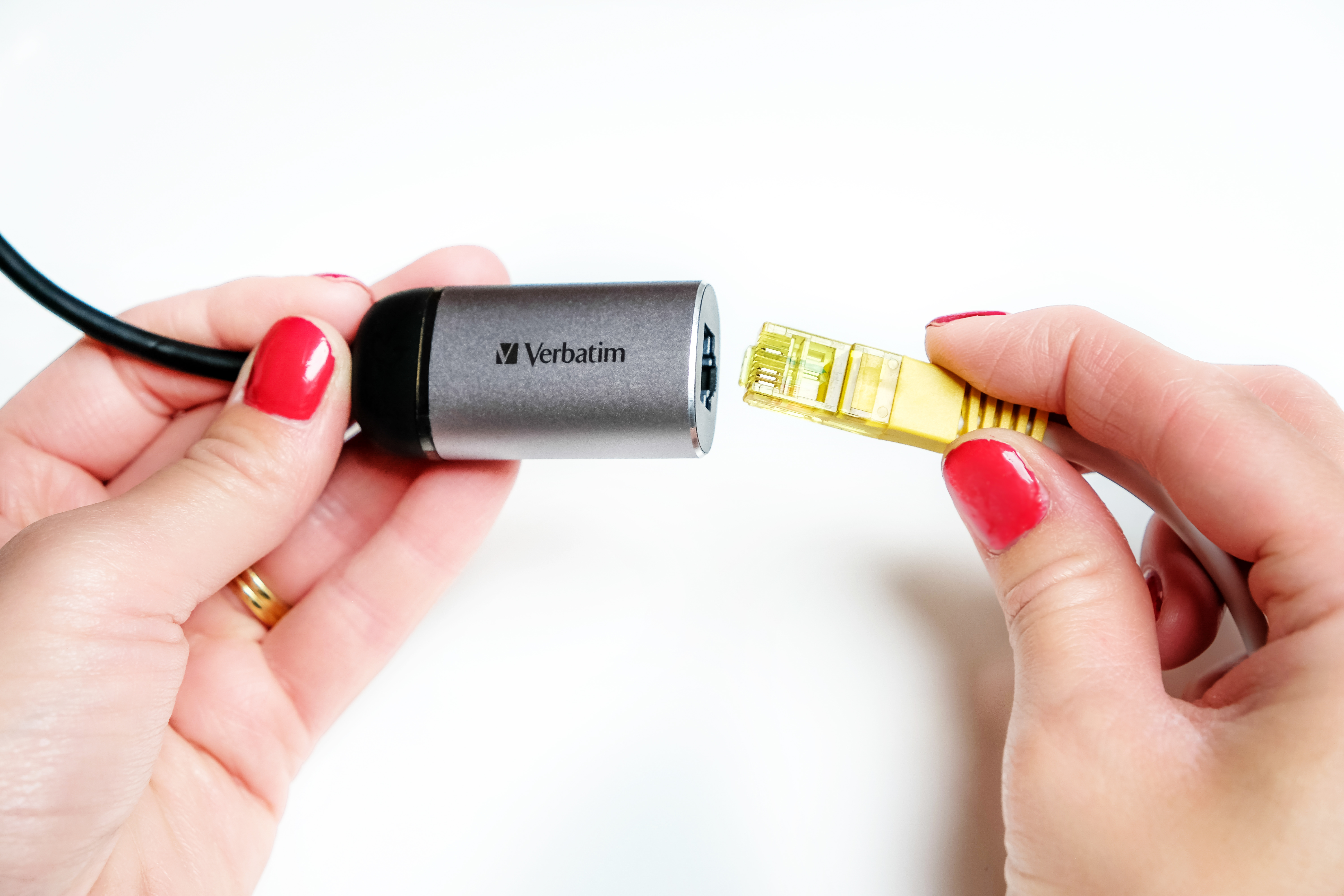 USB-C Verbatim zu Gigabit Ethernet Adapter 10 cm Kabel