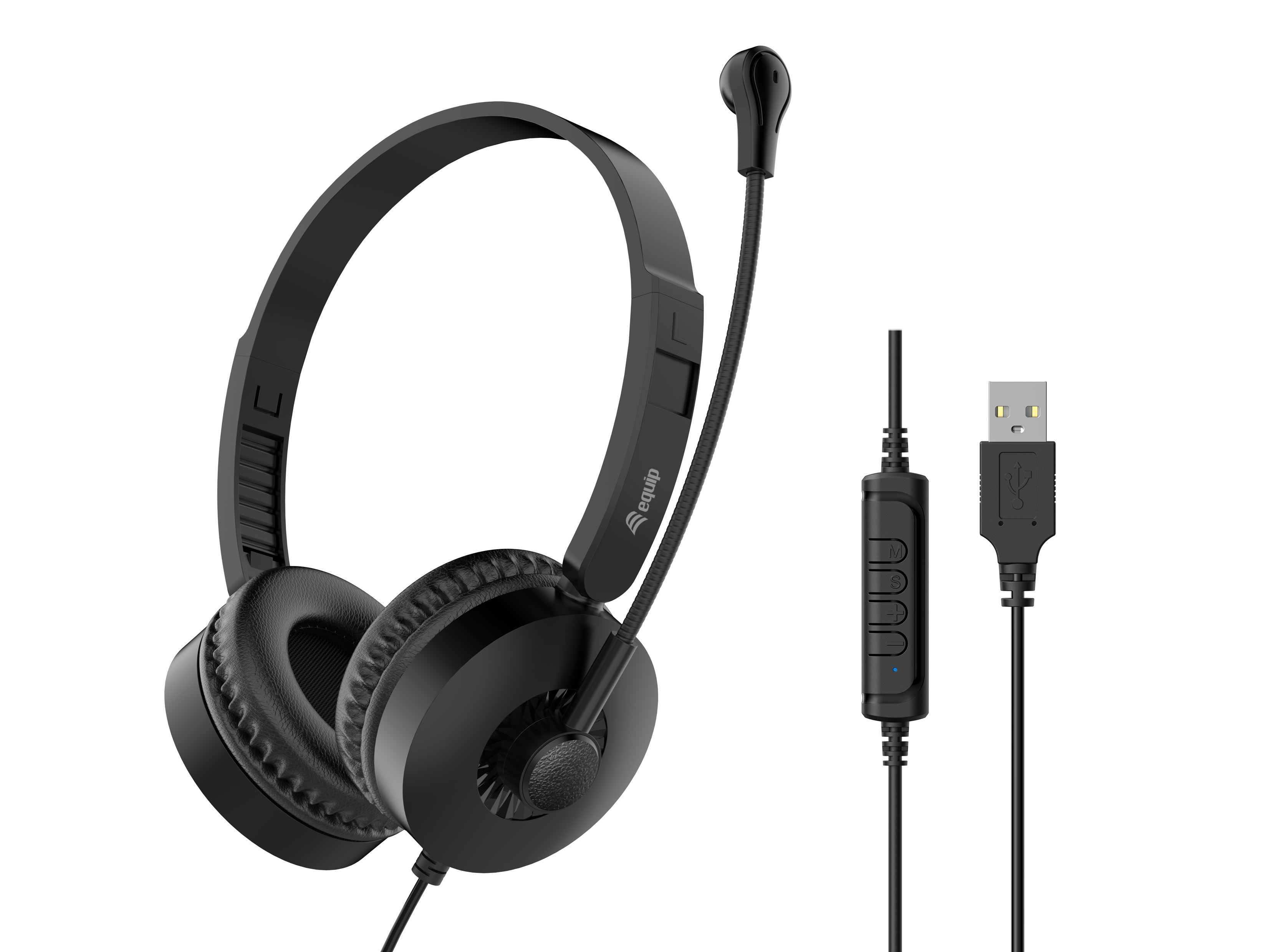 Equip Stereo-Headset Wired mit Mikro USB-A 2.00m schwarz