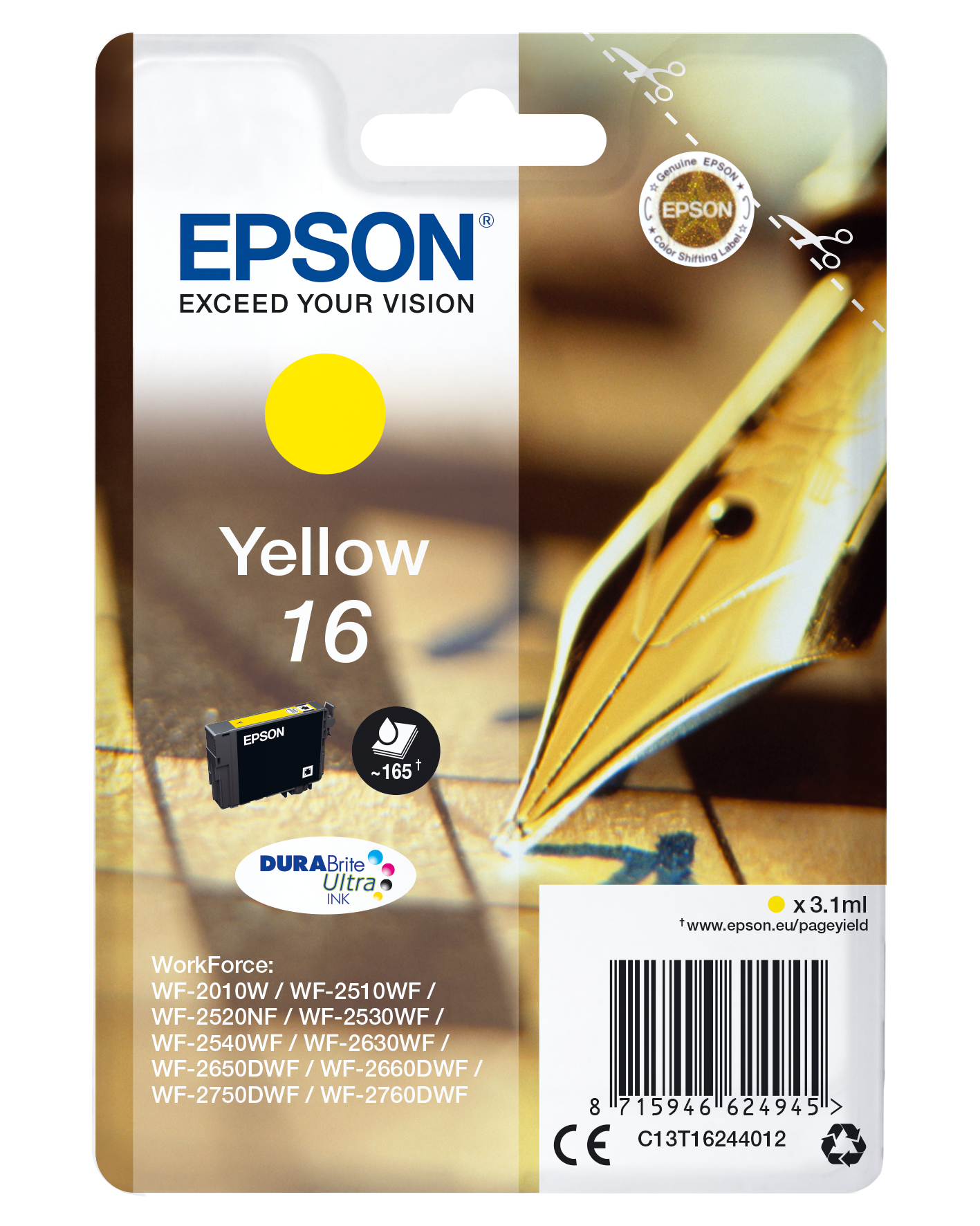 EPSON 16 / T1624 (Füller) gelb Druckerpatrone