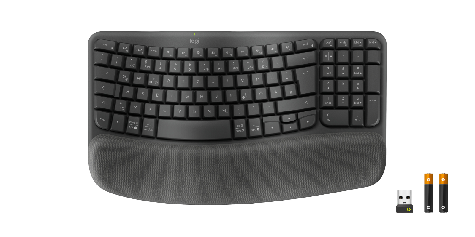 Logitech WAVE KEYS ergonomische Tastatur kabellos schwarz