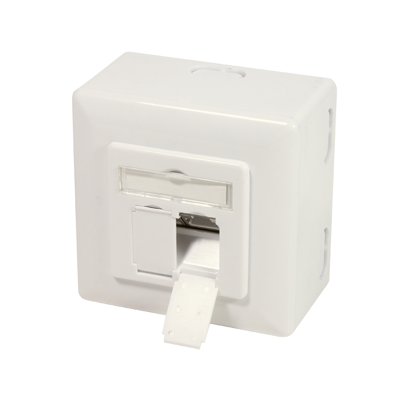 Logilink CAT 6A Auf und Unterputzdose vollgeschirmt RAL 901