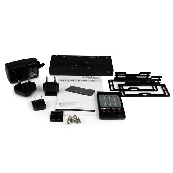 StarTech.com VS221HDQ 2 Port HDMI Switch Automatische IR Fernbedienung Schwarz