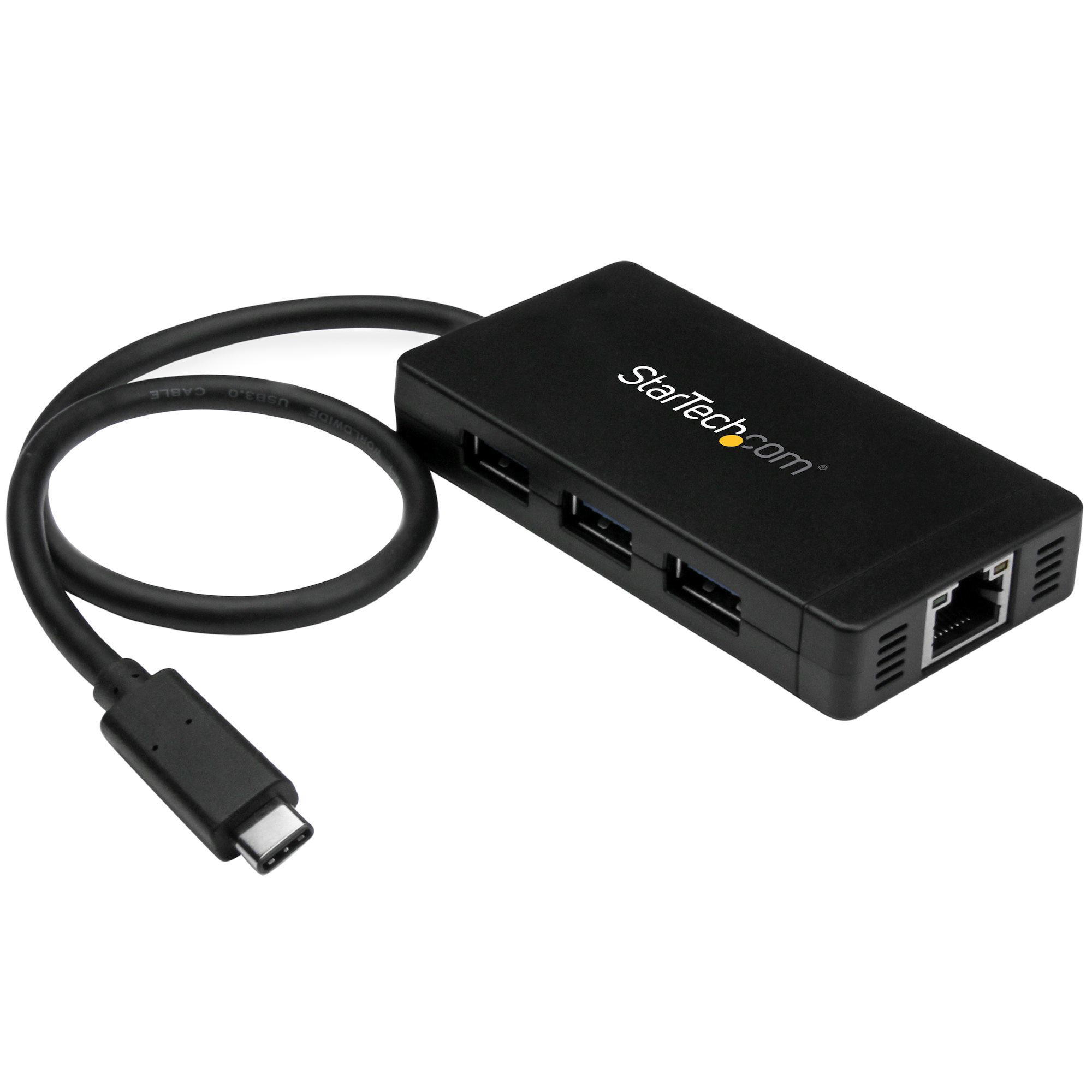 STARTECH.COM 3 Port USB 3.0 Hub mit USB-C und Gigabit Ethernet - inklusive Netzteil - USB C Hub - USB Typ-C Hub mit GbE - USB Ty