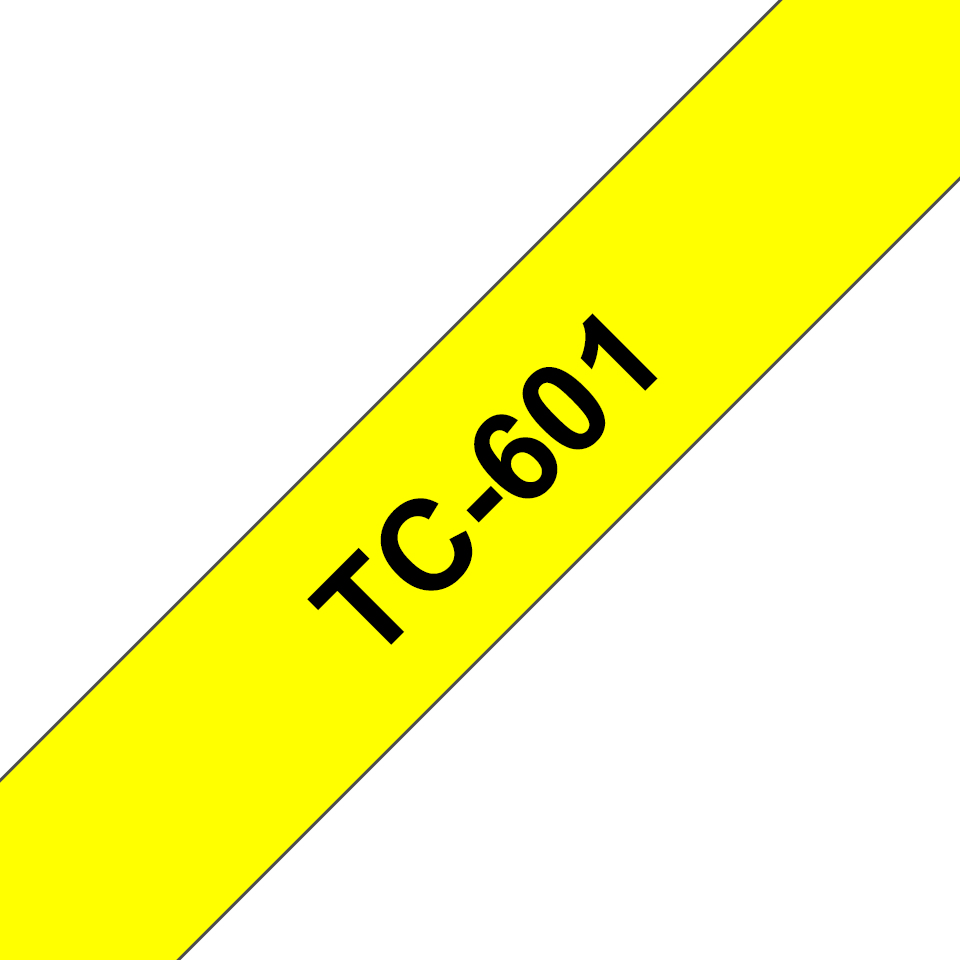 brother Schriftband TC-601 TC601, 12 mm, schwarz auf gelb, 1 St.