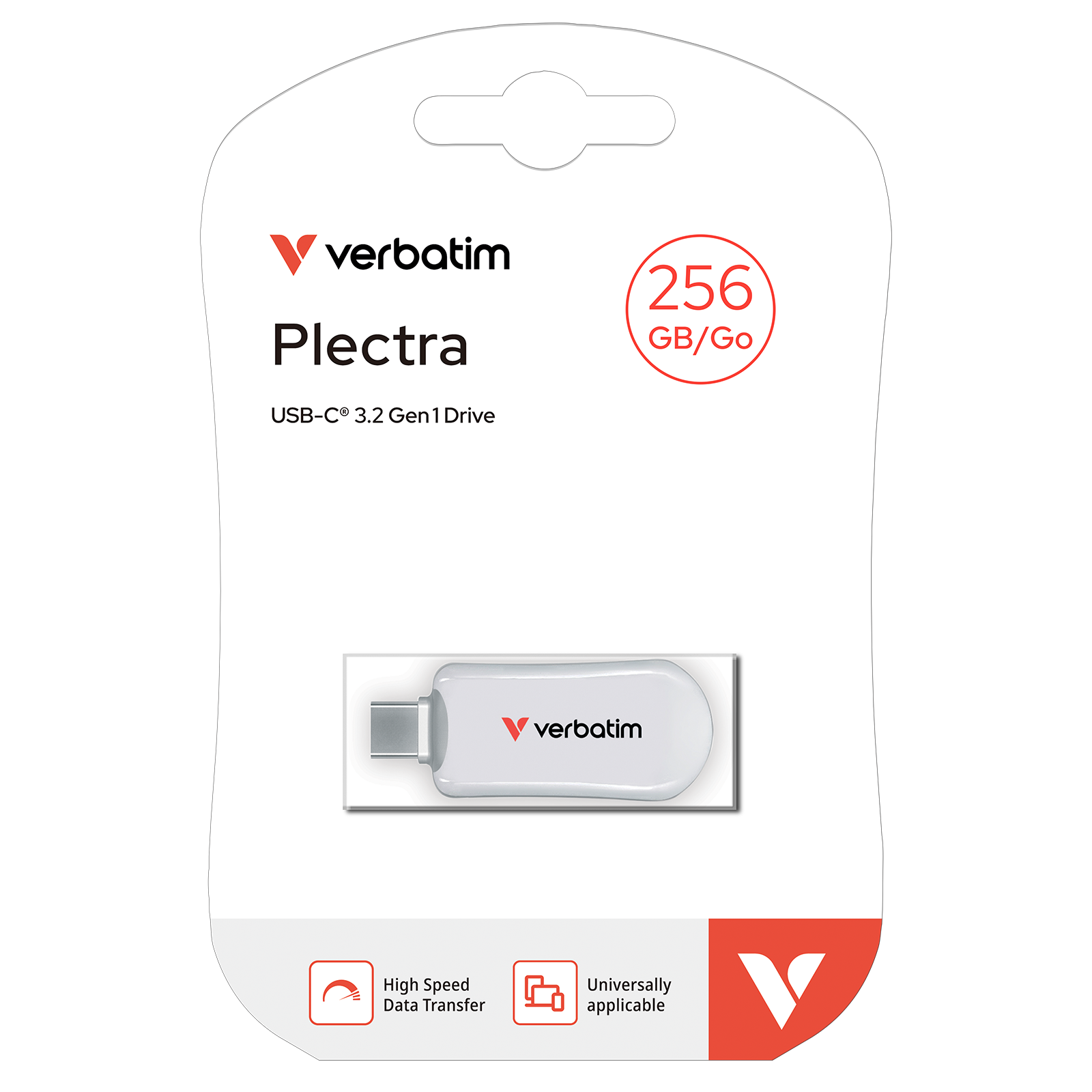 Verbatim Plectra White 256GB USB-C Flash Drive 30230