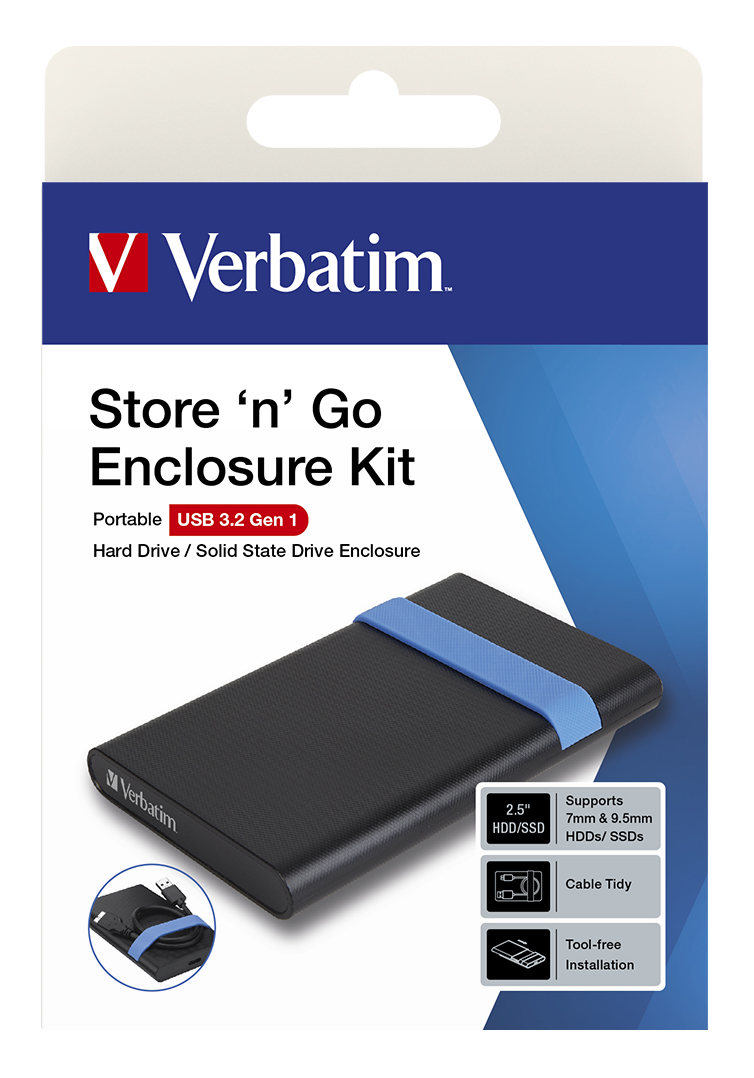 Verbatim USB3.2 Gen1 (2.5) SATA3 HDD/SSD Enclosure Kit retail